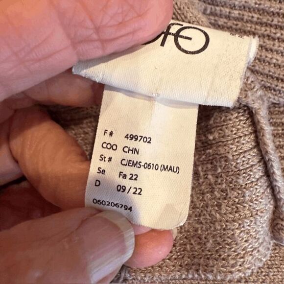 Ella Moss Mauve Ribbed Knit Tunic Sweater V-Neck Long Sleeve Size Medium - Picture 8 of 12